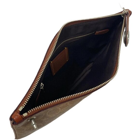 Auth COACH Signature 31250 Beige Dark Brown PVC - Clutch Bag - Picture 4 of 8